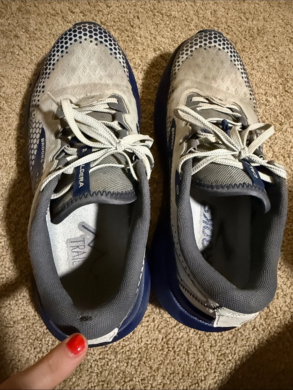 Brooks Men’s White and Blue Athletic Running Shoes